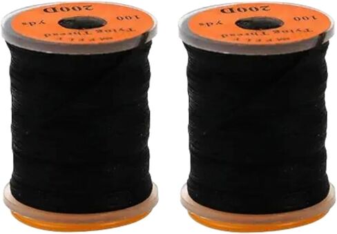 2Pcs Black Fly Tying Thread,Flies Tying Thread Material,Fluorescent 100Yard 200D Bass Fishing Hook Line,Fishing Accessories,Fly Tying Materials,Accessories in Kuwait
