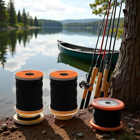 2Pcs Black Fly Tying Thread,Flies Tying Thread Material,Fluorescent 100Yard 200D Bass Fishing Hook Line,Fishing Accessories,Fly Tying Materials,Accessories in Kuwait