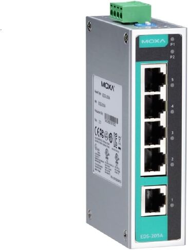 Moxa EDS-205A ethernet - محول إيثرنت غير مُدار مع 5 منافذ 10/100BaseT(X)، -10 إلى 60 درجة مئوية in Kuwait
