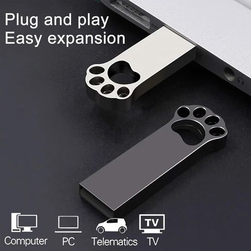 محرك فلاش USB سعة 1 جيجابايت مع محول من النوع C وحبل، محرك قلم USB 2.0 عالي السرعة، شريحة ذاكرة تخزين صغيرة للهاتف/الوسادة/الكمبيوتر الشخصي/الكمبيوتر المحمول - (أسود 1 جيجابايت) in Kuwait