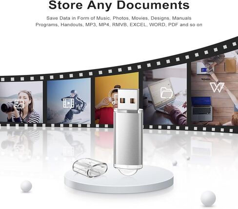 16GB 1PCS Flash Drive USB 2.0 Flash Drive Thumb Drive Jump Drives Keychain Memory Stick-Silver in Kuwait