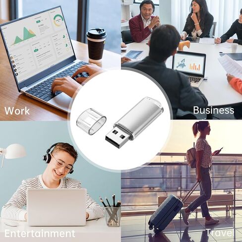 16GB 1PCS Flash Drive USB 2.0 Flash Drive Thumb Drive Jump Drives Keychain Memory Stick-Silver in Kuwait