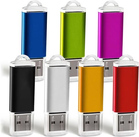 16GB USB 2.0 Flash Drive, Portable Metal Thumb Drive, Plug & Play Jump Drive with Lanyard Hole for Data Storage, Office, PC, Laptop, Random Color in Kuwait