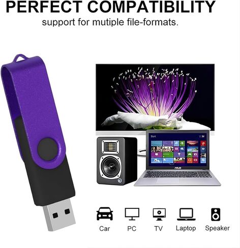 محرك أقراص فلاش USB سعة 128 جيجابايت مع محول من النوع C وحبل، محرك قلم معدني USB 2.0 عالي السرعة قابل للدوران 360 درجة للهاتف/الوسادة/الكمبيوتر الشخصي/الكمبيوتر المحمول - (ذهبي 128 جيجابايت) in Kuwait