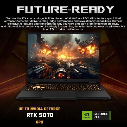 كمبيوتر محمول للألعاب ASUS TUF F16 مقاس 16 بوصة WUXGA 165 هرتز، Intel i7-14650HX، NVIDIA GeForce RTX 5070 8 جيجابايت، 16 جيجابايت DDR5، تخزين 2 تيرابايت (1 تيرابايت SSD&1 تيرابايت محطة إرساء)، لوحة مفاتيح بإضاءة خلفية، كاميرا تعمل بالأشعة تحت الحمراء، Wi- in Kuwait