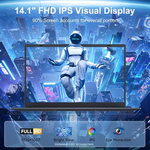 14" FHD Laptop Computer, 8GB RAM 512GB SSD, Celeron N4020 (Up to 2.8GHz), Office Suite, WiFi, BT5, HDMI, RJ45, Long Battery Life, Thin & Portable Laptops for Business, School, Home in Kuwait