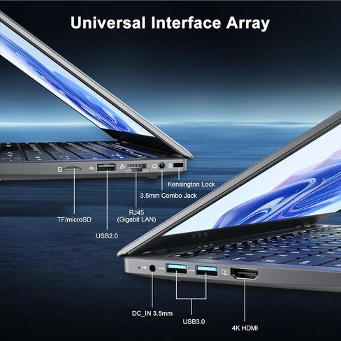14" FHD Laptop Computer, 8GB RAM 512GB SSD, Celeron N4020 (Up to 2.8GHz), Office Suite, WiFi, BT5, HDMI, RJ45, Long Battery Life, Thin & Portable Laptops for Business, School, Home in Kuwait
