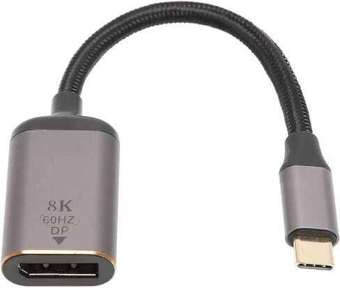 USB C to DisplayPort Adapter, Aluminum Alloy USB C Male to Female 8K 30Hz 4K 144Hz HDR Converter, with Multi Stream MST for Laptop Tablet Monitor Projector in Kuwait