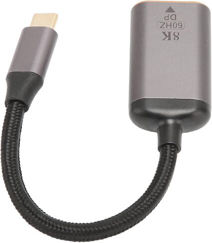 USB C to DisplayPort Adapter, Aluminum Alloy USB C Male to Female 8K 30Hz 4K 144Hz HDR Converter, with Multi Stream MST for Laptop Tablet Monitor Projector in Kuwait