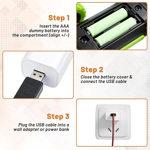 محول طاقة USB عالمي 4.5 فولت - مزيل بطارية AAA مع زر تشغيل/إيقاف، بديل لبطاريات AAA المكونة من 3 عبوات، متوافق مع مصابيح LED والمصابيح والساعات والألعاب (مدخل 5 فولت/2 أمبير) in Kuwait