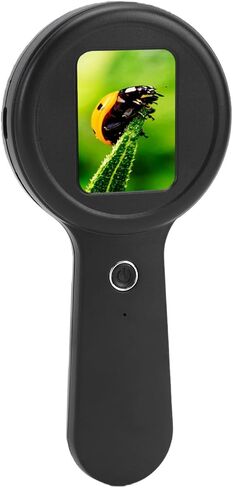 Fockety Digital Microscope, Portable Compact Handheld Microscope, Anti Shake Magnifying Glass with 200X Magnification, 2.0 Inch Screen and 16 LED Lights for Adults and Kids (Black) in Saudi Arabia