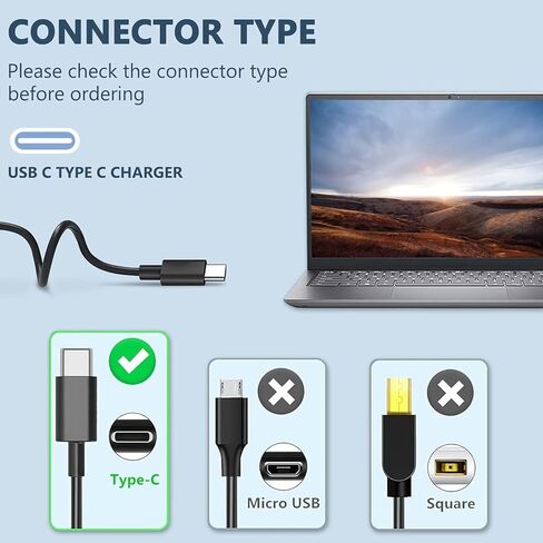 100W USB-C Power Adapter Fast Charger,Compatible with Mac Book Pro/Air 16, 15, 14, 13 Inch,Mac Book Air 13 Inch 2021 2020 2019 2018,iPad Pro,HP, Dell, Lenovo,Asus and All USB-C Device in Saudi Arabia