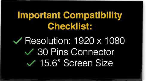 Replacement Screen for Dell Latitude 15 5531 30 Pins FHD 1920x1080 Matte LCD LED Display with Tools & Tape in Kuwait