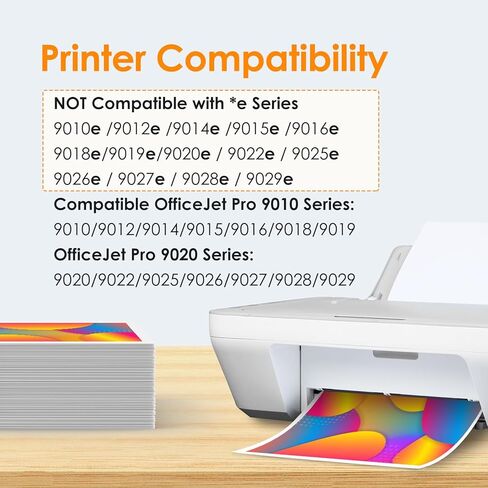 خراطيش حبر 962XL لطابعات HP المتوافقة مع مجموعة خراطيش الحبر HP 962XL تعمل مع HP OfficeJet Pro 9010 9015 9018 9020 9025 (962 حبر، أسود سماوي أرجواني أصفر) in Kuwait
