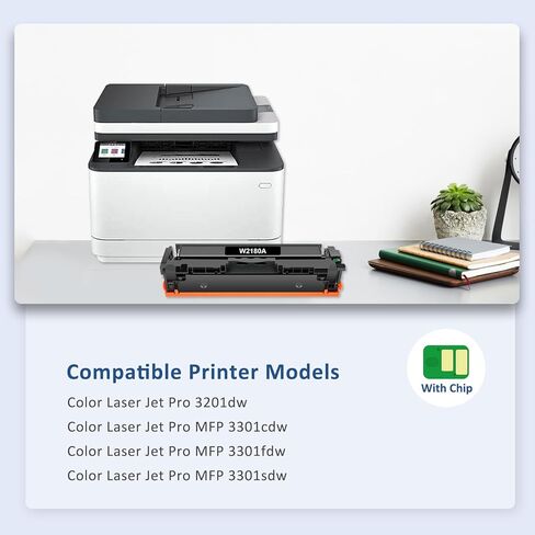 خراطيش حبر 218A 4 عبوات| متوافقة مع خراطيش الحبر HP 218A 3301fdw 218X تعمل مع Color Laser Pro 3301sdw 3301cdw MFP 3301 3301fdw 3201dw Series حبر الطابعة W2180A W2180X (مع رقاقة) in Kuwait