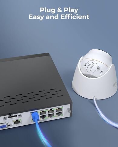 ريو لينك نظام كاميرا مراقبة RLK8-1200D4-A 12MP PoE من 4 قطع، كاميرات مراقبة IP H.265 سلكية بدقة 12 ميجابيكسل UHD، كشف الحيوانات الاليفة، رؤية ليلية ملونة، مسجل فيديو رقمي 8 قنوات مع هارد ديسك 2TB in Kuwait