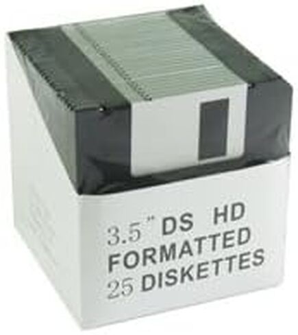 قرص مرن 25PK متوافق، 3.5 بوصة HD 2 ميجابايت/1.44 ميجابايت IBM /DOS Fmt، بالجملة، BK، 25s، قرص صلب، 3.5 بوصة in Kuwait