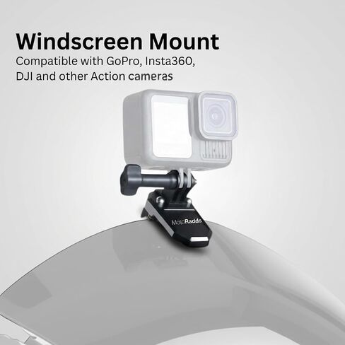 حامل الزجاج الأمامي من EdgeLock، مشبك الزجاج الأمامي للدراجات النارية لـ DJI Action 4/5 / 6، DJI Osmo Nano، GoPro Hero 13 12 11 10 9 8، Insta360 X5 X4، Ace Pro/Ace Pro 2، GO 3 / GO 3S in Kuwait