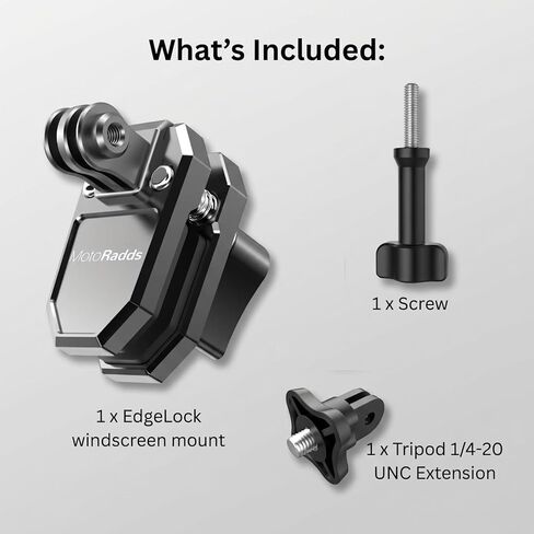 حامل الزجاج الأمامي من EdgeLock، مشبك الزجاج الأمامي للدراجات النارية لـ DJI Action 4/5 / 6، DJI Osmo Nano، GoPro Hero 13 12 11 10 9 8، Insta360 X5 X4، Ace Pro/Ace Pro 2، GO 3 / GO 3S in Kuwait
