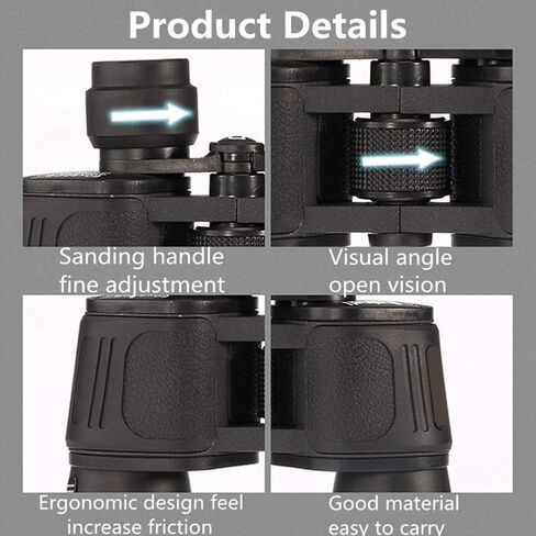 Portable High Power 60X90 Adult Large Binoculars with HD Lens for Birdwatching, Hunting, Sightseeing, Watching Sports Events and Concerts, Black in Kuwait