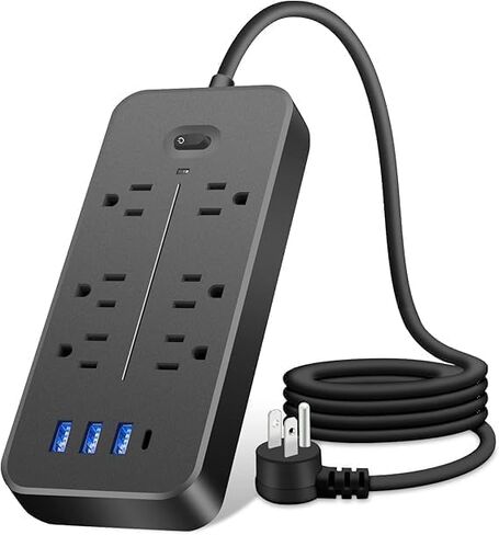Socket Extender Surge Protector with 4 Ports (3 USB&1 Type-c), Used for Multiple Devices, Essential for Home, Office and Dormitory use，Black in Kuwait