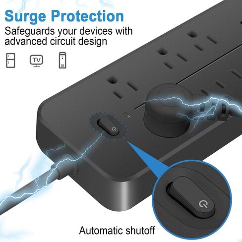 Socket Extender Surge Protector with 4 Ports (3 USB&1 Type-c), Used for Multiple Devices, Essential for Home, Office and Dormitory use，Black in Kuwait