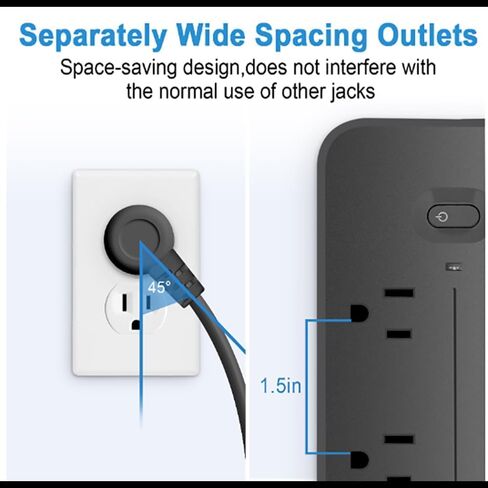 Socket Extender Surge Protector with 4 Ports (3 USB&1 Type-c), Used for Multiple Devices, Essential for Home, Office and Dormitory use，Black in Kuwait
