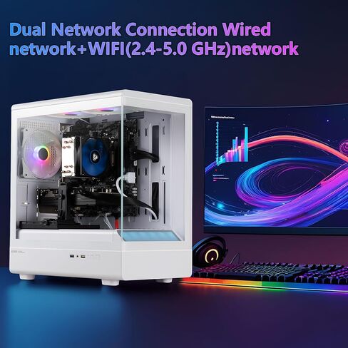 Prebuilt Gaming PC Desktop Computer,Intel Core i7 up to 3.9GHz,RTX3050 GDDR6 Graphics Card with 8GB Video Memory,16GB RAM, 512GB SSD,Windows11 Home,WiFi 5.0,RGB Fan x4 in Kuwait