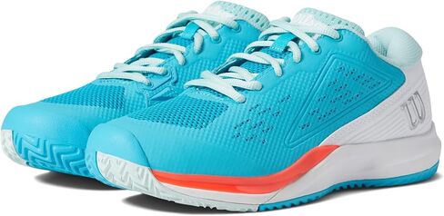 WILSON Women's Rush Pro Ace Pickler Sneaker, White/Black/Living Coral, 11 in Saudi Arabia