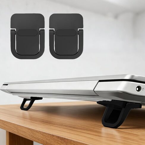 Self-Adhesive Invisible Keyboard Riser Set 2 Pack Office - Portable Foldable Adjustable, Computer Keyboard Lift Laptop Stand Aluminum Alloy Accessory in Saudi Arabia