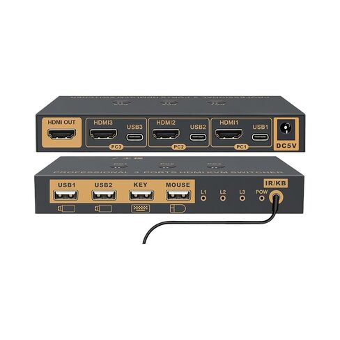 HDMI Three-in and one-Out 4K Multi-Computer Sharing Keyboard and Mouse Monitor U(HDMIKVM0301H 3port 4K60Hz) in Kuwait