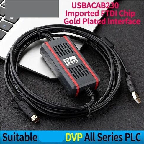 USBACAB230 كابل تنزيل برمجة الاتصالات المعزولة من الدرجة الصناعية مناسب لـ DVP جميع سلاسل PLC USB-DVP in Kuwait