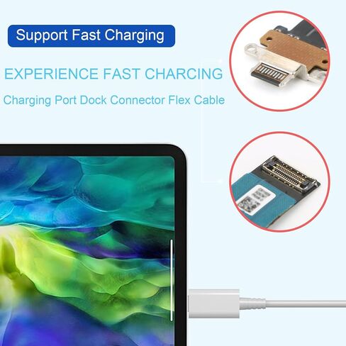 Dock Connector Replacement for iPad Pro 11" 3rd 4th A2377 A2301 A2759 A2435 for iPad Pro 12.9" 5th 6th A2378 A2379 A2436 A2764 2021 2022 Charging Port Replacement Flex Cable with Tools in Kuwait