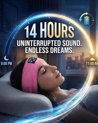 Sleep Headphones Bluetooth 5.4 Headband, Sleeping Headphones Headband with Ultra-Thin Stereo Speakers for Side Sleepers Women Men, Wireless Sleep Earphones for Workout Sports Yoga Running Travel in Kuwait