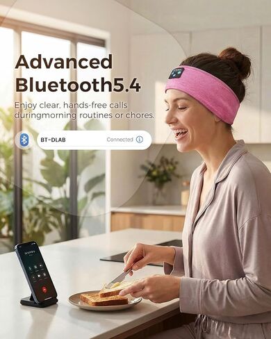 Sleep Headphones Bluetooth 5.4 Headband, Sleeping Headphones Headband with Ultra-Thin Stereo Speakers for Side Sleepers Women Men, Wireless Sleep Earphones for Workout Sports Yoga Running Travel in Kuwait