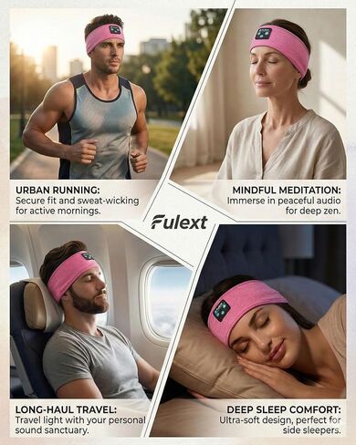Sleep Headphones Bluetooth 5.4 Headband, Sleeping Headphones Headband with Ultra-Thin Stereo Speakers for Side Sleepers Women Men, Wireless Sleep Earphones for Workout Sports Yoga Running Travel in Kuwait