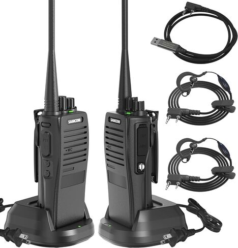 أجهزة اتصال لاسلكية SAMCOM FPCN20A مع سماعة أذن، ترقية أجهزة الراديو المحمولة UHF ثنائية الاتجاه، VOX، تشغيل الصوت، أجهزة راديو قوية ثنائية الاتجاه، 3000 مللي أمبير قابلة لإعادة الشحن لبناء الكنيسة للبالغين، قطعتان in Kuwait