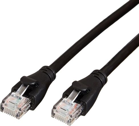 كابل إنترنت Amazon Basics RJ45 Cat-6 Ethernet Patch، 3 أقدام (0.9 م)، 200 قطعة (20 حزمة من 10)، أسود in Kuwait