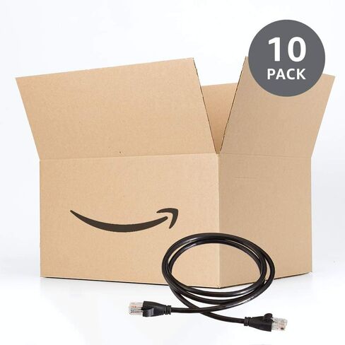 كابل إنترنت Amazon Basics RJ45 Cat-6 Ethernet Patch، 3 أقدام (0.9 م)، 200 قطعة (20 حزمة من 10)، أسود in Kuwait