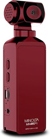 Minolta MN4KP1 4K Ultra HD Wi-Fi Enabled Pocket Camcorder, Red (Renewed) in Kuwait