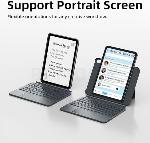 حافظة Bettdow iPad الجيل 11/10 مع لوحة مفاتيح، حافظة لوحة مفاتيح قابلة للفصل مع إضاءة خلفية 8 ألوان ولوحة لمس للجيل العاشر 10.9 بوصة، iPad 11th Generation 2025 A16، رمادي in Kuwait