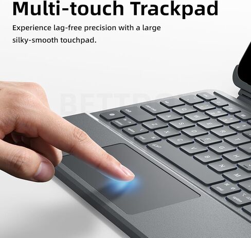 حافظة Bettdow iPad الجيل 11/10 مع لوحة مفاتيح، حافظة لوحة مفاتيح قابلة للفصل مع إضاءة خلفية 8 ألوان ولوحة لمس للجيل العاشر 10.9 بوصة، iPad 11th Generation 2025 A16، رمادي in Kuwait