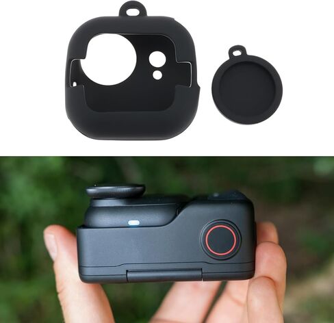 Sports Camera Silicone Protective Case with Lens Cap Compatible with Insta360 GO Ultra, Black in Kuwait