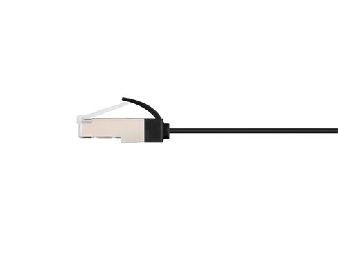 Monoprice Cat6A Ethernet Patch Cable - Slim Flat U/FTP 30AWG Molded Boot 2ft Black in Kuwait