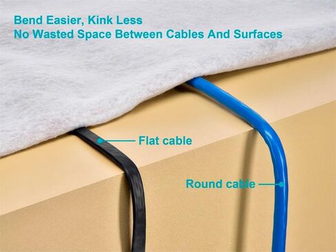 Monoprice Cat6A Ethernet Patch Cable - Slim Flat U/FTP 30AWG Molded Boot 2ft Black in Kuwait
