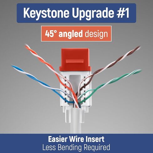 حزمة Everest Media Solutions - عنصران: لوحة تصحيح Keystone ذات 24 منفذًا + 50 حزمة من مقابس RJ45 Cat6 Keystone - برتقالي in Kuwait