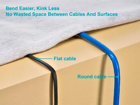 كابل تصحيح Monoprice Cat6A Ethernet - حذاء مسطح نحيف U/FTP 32AWG مصبوب بطول 50 قدم أسود in Kuwait
