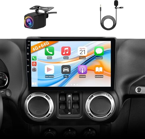 AWESAFE راديو السيارة ستيريو Android 13 لسيارة Jeep Wrangler JK 2007-2018 Dodge Ram 1500 2500 2009 2010 2011 2012 Grand Cherokee مع CarPlay Android Auto Backup Camera in Kuwait