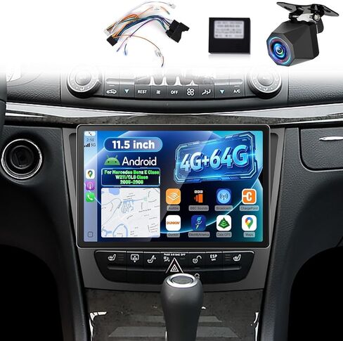 [4+128G] Upgrade Radio for Mercedes Benz E Class W211/CLS Class 2005-2008: 9 inch Android Incell Touchscreen Stereo - Wireless Carplay and Android Auto, 5G/WiFi, GPS, Bluetooth 5.0 + Backup Camera in Kuwait