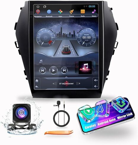 لسيارة Hyundai Santa Fe 2013-2018 (لا يوجد مضخم صوت OEM) 2G+64G Tesla Style CarPlay Android Auto Navigation Stereo GPS Radio Reverse 9.7 بوصة IPS شاشة لمس وحدة رأسية مشغل وسائط الكمبيوتر اللوحي، إذا كان ذلك ممكنًا، رباعي النواة in Kuwait